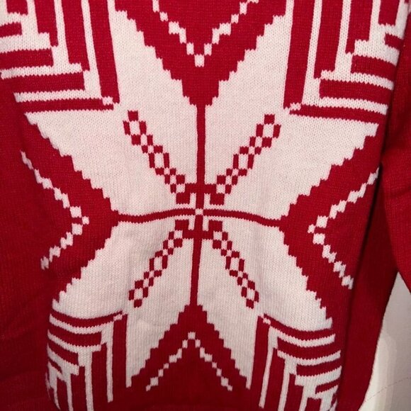 Women's Sundance Red Snowflake Wool Blend Sweater Size M - Picture 5 of 10